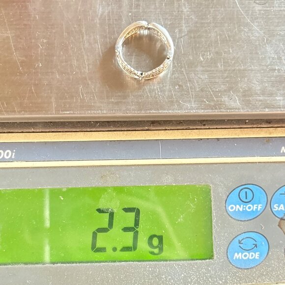 VTG Sterling Silver 925 Angel Wings Textured Design Band Ring Size 5.75 - Picture 11 of 11